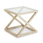 MESA AUXILIAR CRISTAL/MADERA BL.VELADO 75138/08