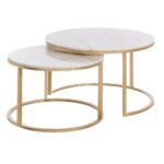 SET MESAS DE CENTRO METAL MARMOL 153041 (SÓLO RECOGIDA EN TIENDA)