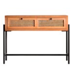 CONSOLA NATURAL REJILLA-METAL NEGRO