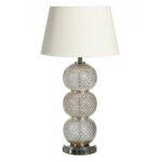 LAMPARA MESA PLATA CRISTAL TEJIDO C/PANTALLA 91562