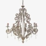 LAMPARA TECHO 6 LUCES LATON TOPO 2122014