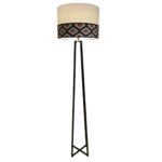 CILINDRO 45CM DOBLE TEXTURA TELA LITTLE JEFE JAMES MALONE+ LINO BEIGE+ TERCIOPELO NEGRO