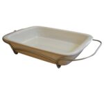 FUENTE DE HORNO RECTANGULAR GRANDE CON SOPORTE
