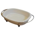 FUENTE DE HORNO OVAL GRANDE CON SOPORTE
