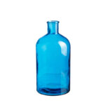 BOTELLA VIDRIO AZUL GRANDE DECORACIÓN 107686
