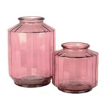 FLORERO CRISTAL STRIPE ROSA 188-6050.02 - Imagen 2