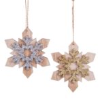 COLGANTE ESTRELLA MADERA PLATA 119476
