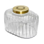 BOTE CRISTAL OVAL TAPA ORLA DOR. 1224007