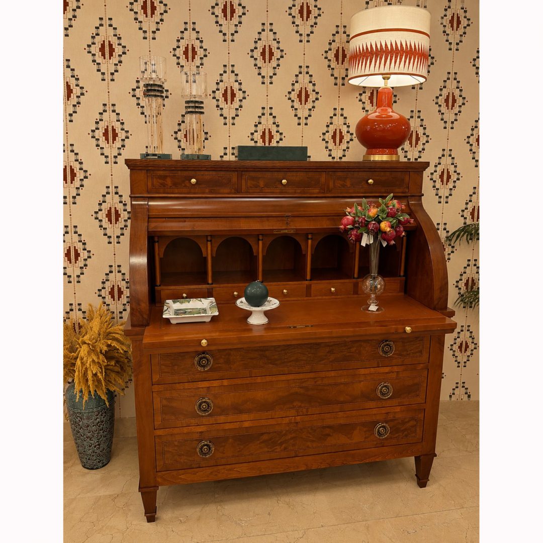 BUREAU KENDAL PIEL HABANA OLIVO GLASE - Imagen 1