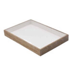 BANDEJA RECTANGULAR MADERA ESMAL. INT. BL.