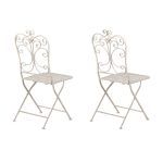 SET 2 SILLAS FORJA BLANCA ANTIQUE TERRAZA - Imagen 2