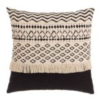 COJÍN BLANCO-NEGRO 100% ALGODÓN 601737