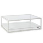 MESA DE CENTRO MADERA/CRISTAL BLANCO