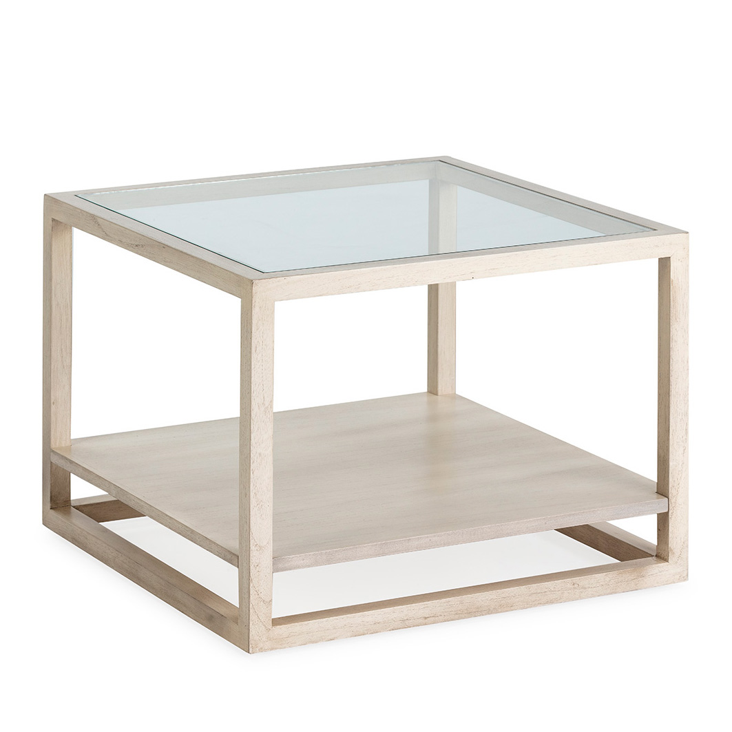 7646208-2.jpg MESA AUXILIAR CRISTAL/MADERA BLANCO VELADO 76462/08 - Imagen 1