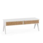 MUEBLE TV MADERA CEDRO BLANCO/RATÁN - Imagen 2