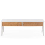 MUEBLE TV MADERA CEDRO BLANCO/RATÁN