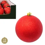 BOLA ROJA PURPURINA 15CM - Imagen 2