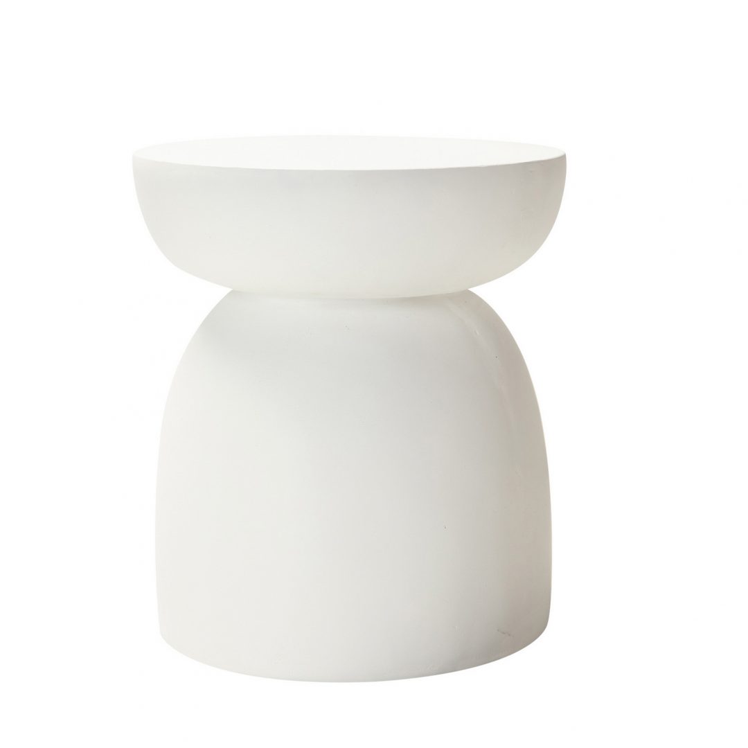 945002-1.jpg MESA AUXILIAR- PUFF BLANCO - Imagen 1