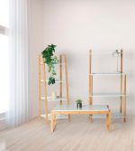 ESTANTERÍA BAMBÚ-BLANCO ESCALERA - Imagen 3