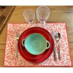 SET 2 INDIVIDUALES RESINADOS ALGAS CORAL REMALLADO CORAL