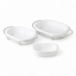 JUEGO 3 FUENTES DE HORNO CON SOPORTE