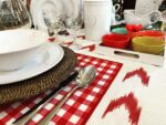 SET 2 INDIVIDUALES RESINADOS VICHY ROJO REMALLADO ROJO - Imagen 2