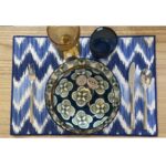 SET 2 INDIVIDUALES RESINADOS ANDRAXT AZUL REMALLADO AZUL OSCURO