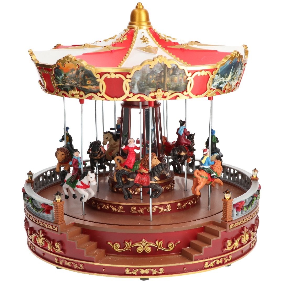 carrousel.jpg DIORAMA CARRUSEL RED-GOLD CON MÚSICA Y MOVIMIENTO - Imagen 1