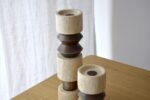 CANDELABRO FORMA N1 TRAVERTINO Y METAL GRANDE - Imagen 5