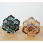 FIGURA CRISTAL SET 2 PIEZAS CHAMPAGNE/ TURQUESA