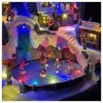 DIORAMA ESCENA DE MONTAÑA CON NIÑOS PATINANDO - Imagen 4