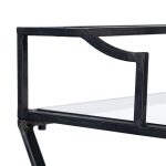 ESCRITORIO NEGRO METAL CRISTAL 603956 - Imagen 4