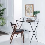 ESCRITORIO NEGRO METAL CRISTAL 603956 - Imagen 2