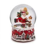 BOLA DE NIEVE PAPA NOEL CON MÚSICA 15X20CM