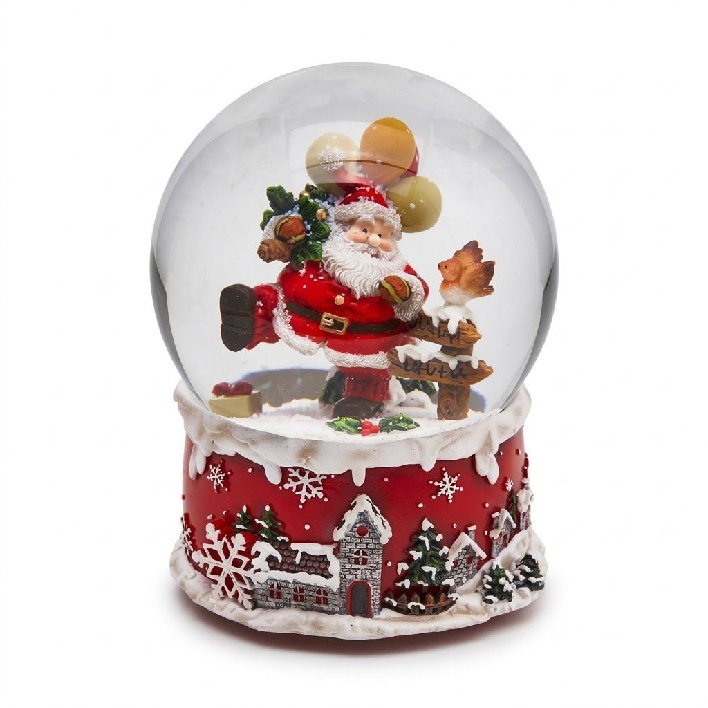 BOLA DE NIEVE PAPA NOEL CON MÚSICA 15X20CM - Imagen 1