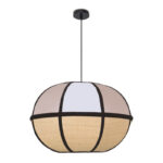 COLGANTE 3 LUCES NEPTUNO PIEDRA-BEIG/CAÑA 50CM