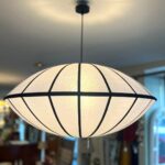 COLGANTE MESUSA XL LINO BLANCO+CINTAS NEGRAS 75D