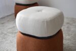 PUFF CUADRADO BEIGE Y TEJA - Imagen 4