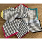 SET 6 SERVILLETAS VICHY GRIS REMALLADO COLORES