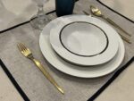 SET 2 INDIVIDUALES RESINADO LINO BEIGE VIVO AL BIES NEGRO 50X35CM - Imagen 2