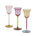 PORTAVELAS TULIPÁN COLOR 3 MOTIVOS CRISTAL 20CM