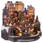 DIORAMA PUEBLO NAVIDEÑO CON TREN Y ÁRBOL ANIMADOS - Imagen 2