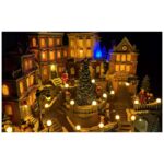 DIORAMA PUEBLO NAVIDEÑO CON TREN Y ÁRBOL ANIMADOS - Imagen 4