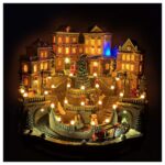 DIORAMA PUEBLO NAVIDEÑO CON TREN Y ÁRBOL ANIMADOS - Imagen 3