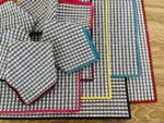 SET 6 INDIVIDUALES RESINADOS VICHY GRIS REMALLADO COLORES - Imagen 8