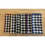 SET 6 SERVILLETAS LONETA VICHY NEGRO REMALLADO COLORES