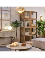 VITRINA ROBLE NATURAL Y CRISTAL MARE-1 100X45X205CM - Imagen 3